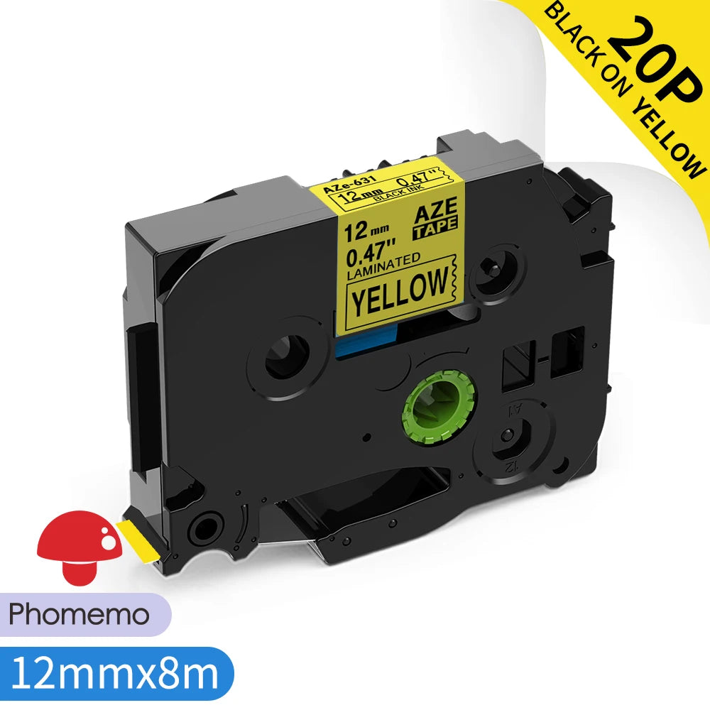 TZe-231 Compatible Brother Label Tape 12mm Black on White – Multi-Pack