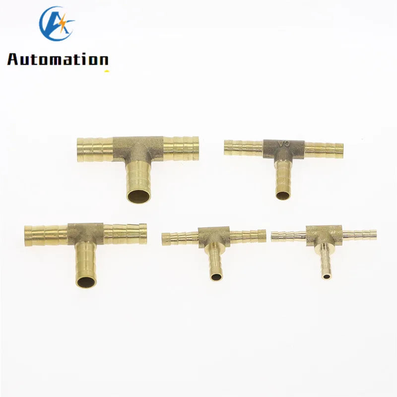 T-Shape Brass Barb Tee Hose Fitting 4mm–19mm 3-Way Connector Brass Hose Fitting Richie's
