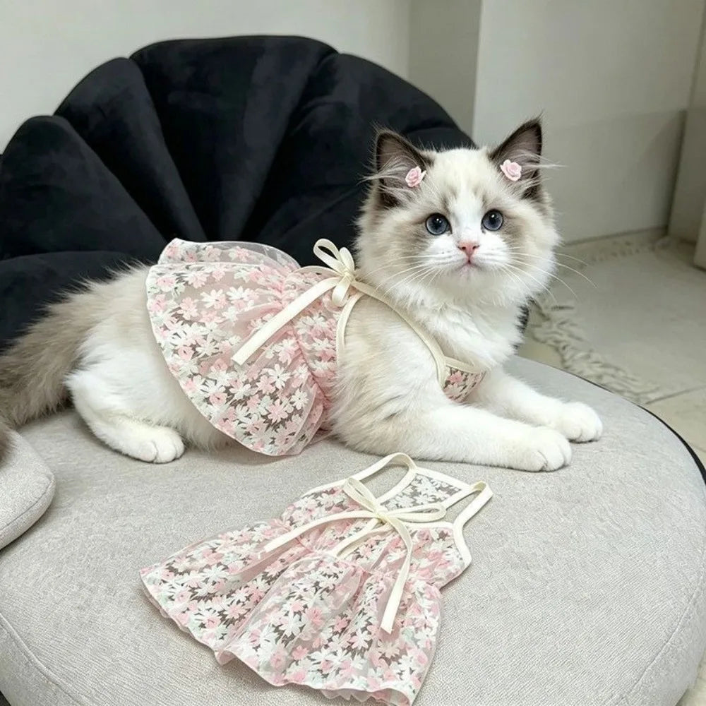 Floral Pet Princess Dress – Lightweight Dog & Cat Vest Pet Dress Richie's