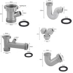 Kitchen Sink Drain Connector Threaded Nut Sealing Gasket Adapter Drain Pipe Adapter Richie's