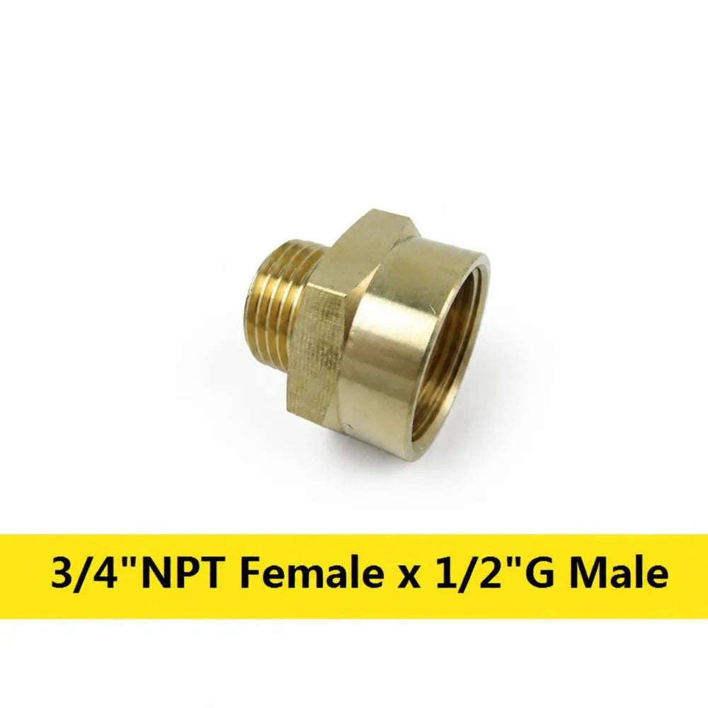 Brass G BSP Female to NPT Male Thread Pipe Fitting Adapter Pipe Fitting Adapter Richie's G 1-2- M x3-4- NPT F