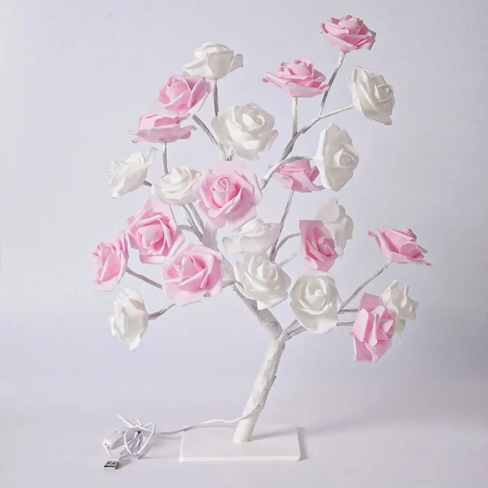 USB Rose Flower Tree LED Table Lamp | Warm Holiday Decor LED Decorative Lamp Richie's