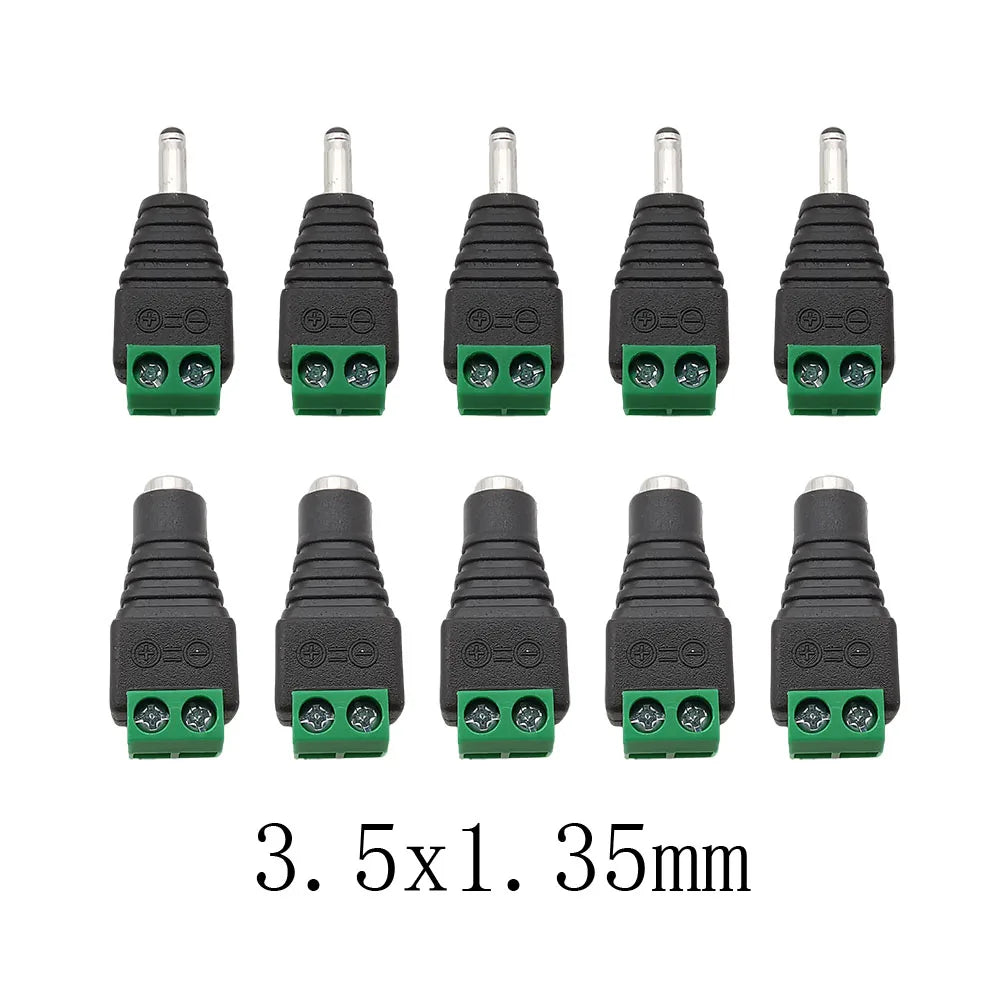 DC 3.5x1.35mm Power Connectors Male Female Screw Terminal Adapter 10pc DC Power Connector Richie's