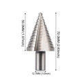 HSS Titanium Step Drill Bit 5–35mm 13-Step Cone Wood Cutter Step Drill Bit Richie's round silver