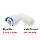 5Pcs RO Water Quick Elbow Fittings – 1/4" & 3/8" Tube Connectors Pipe Elbow Fittings Richie's PL 9.53mm-3I8 Elbow Pipe to Male