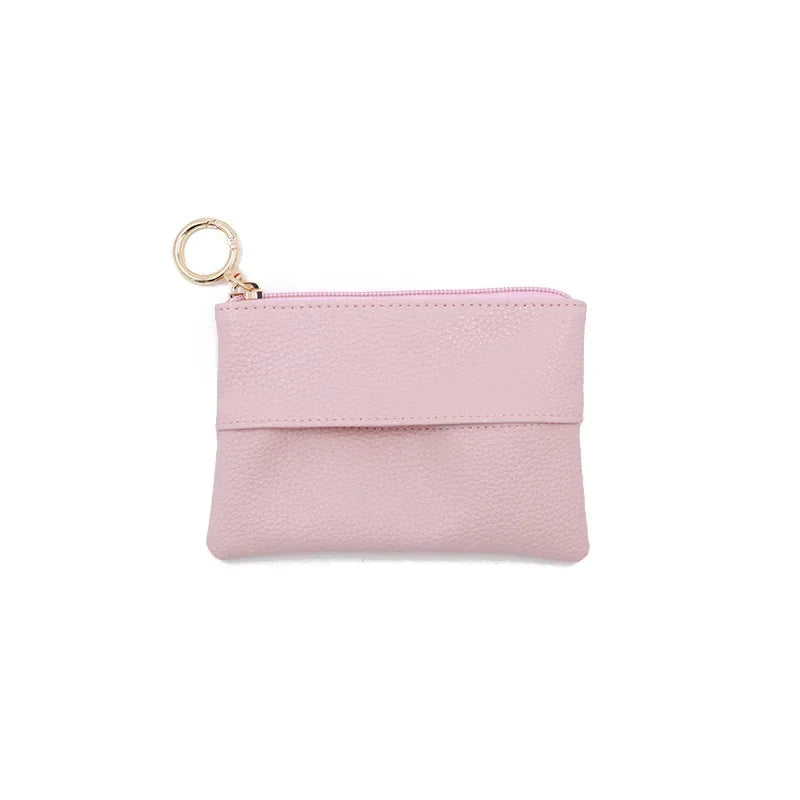 Zippered Pocket Tissue Holder PU Mini Pouch – Wallet Organizer Tissue Holder Pouch Richie's Pink