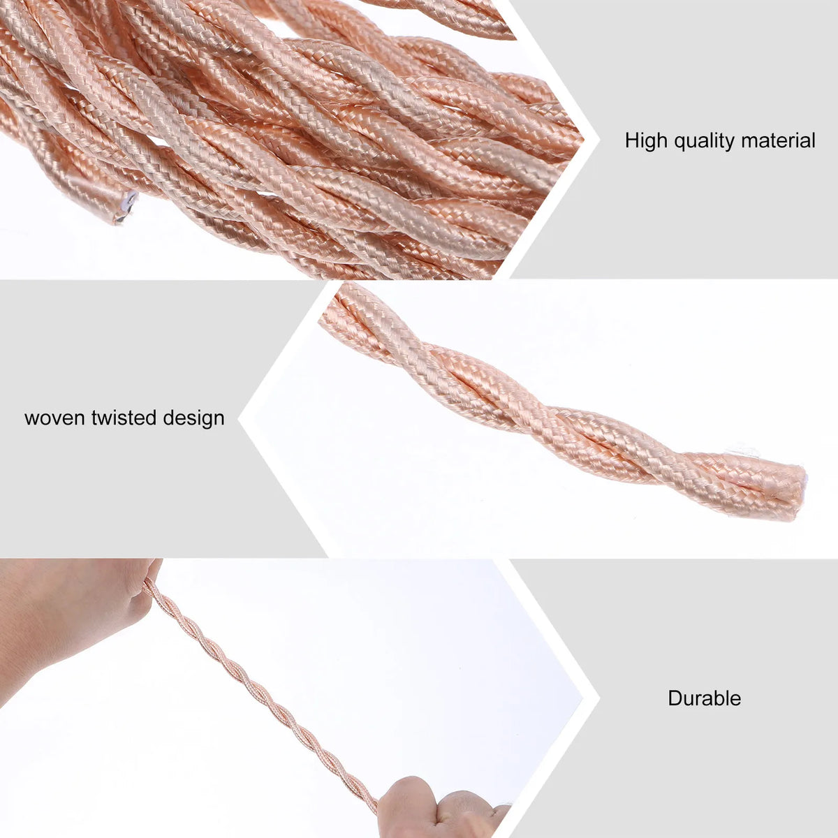 Fabric Cloth Covered Twisted Copper Lamp Wire 5m – Vintage Cord Fabric Lamp Cord Richie's