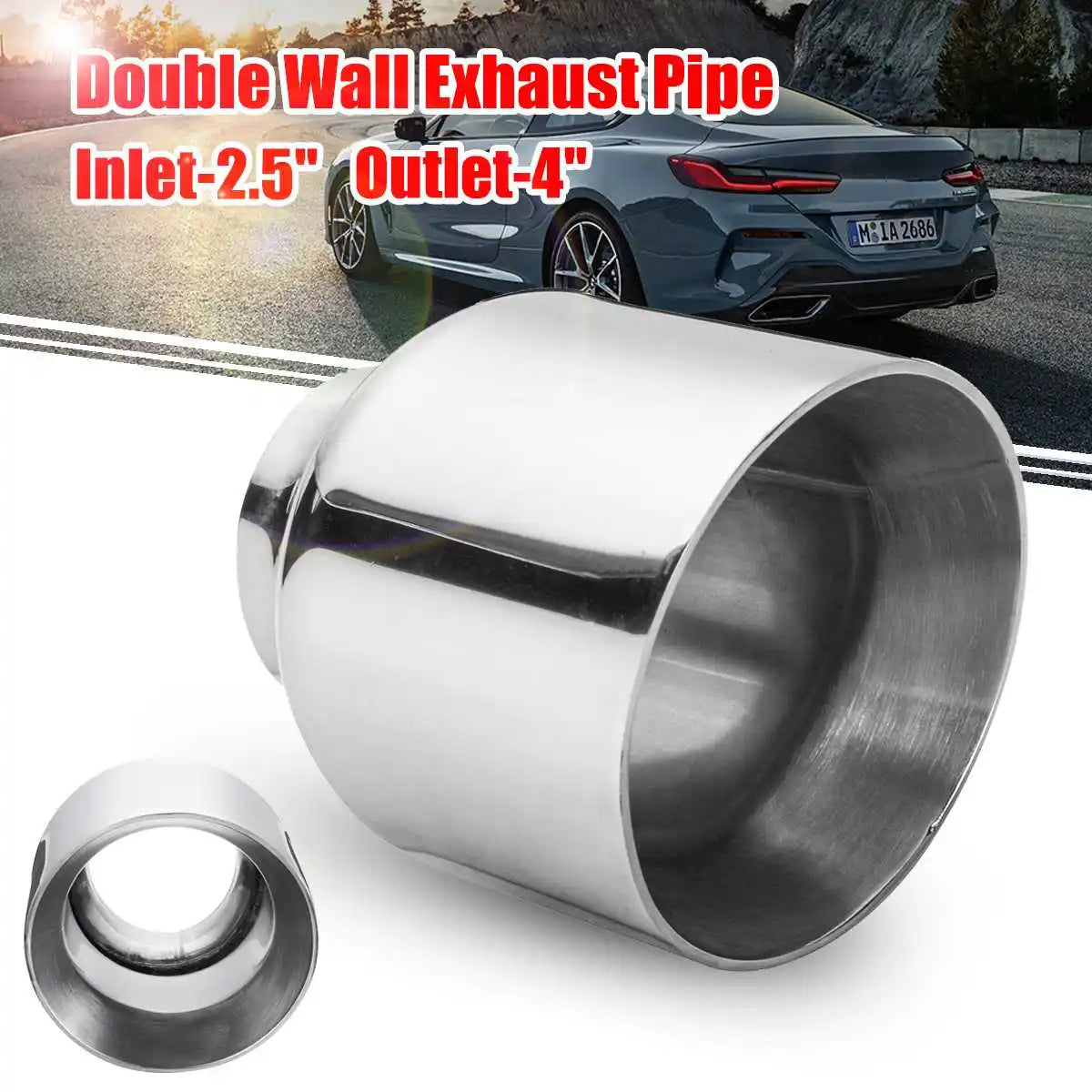Dual Wall Stainless Steel Exhaust Tip 63mm–101mm Universal Exhaust Tip Richie's Default Title