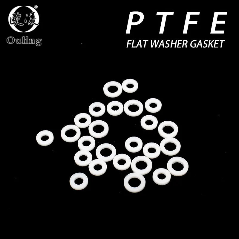 PTFE Teflon Flat Gasket Washer M4–M57 | 1–3mm Seal Ring PTFE Gasket Washer Richie's