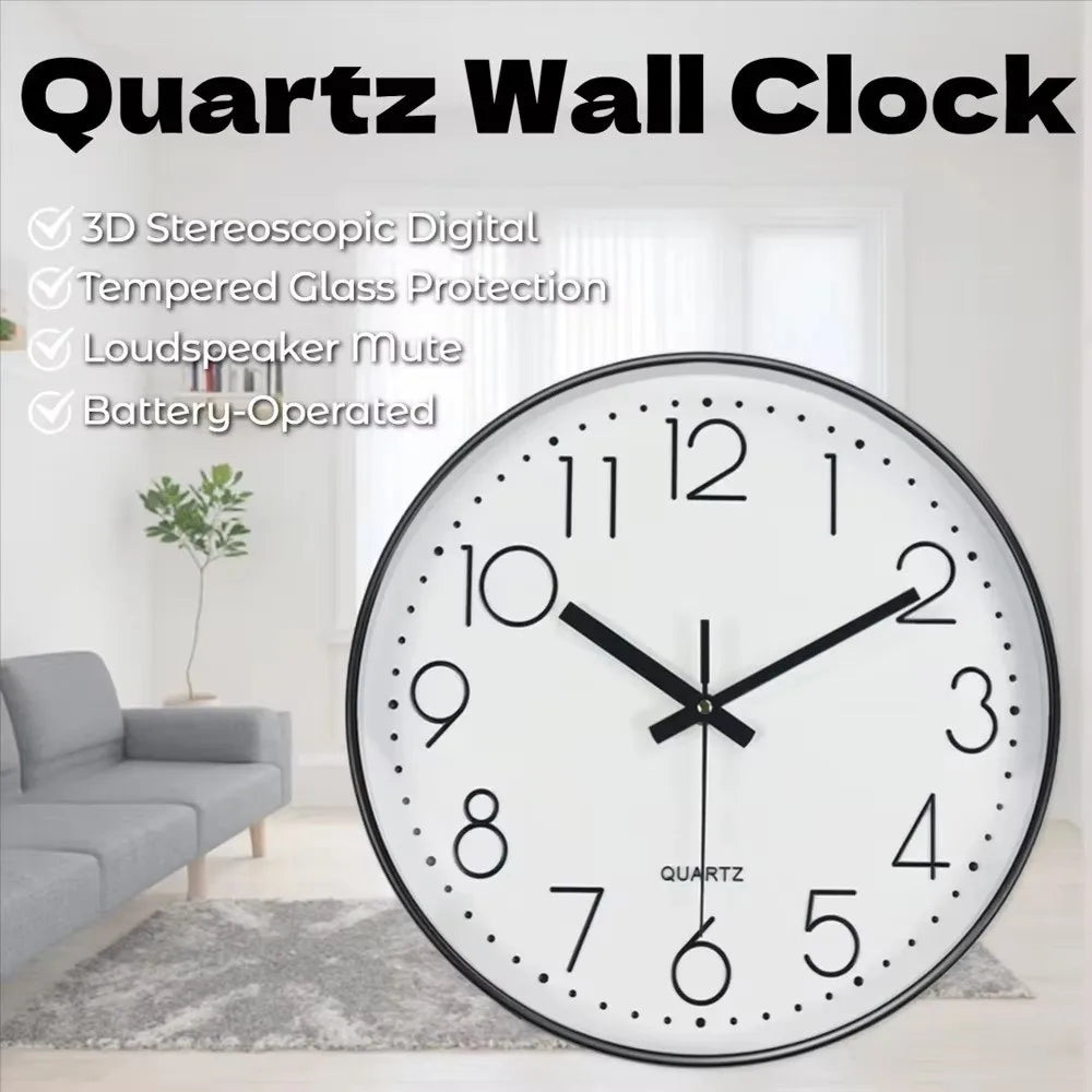 8 Inch Silent Wall Clock – Quartz Battery Operated Modern Design Wall Clock Richie's