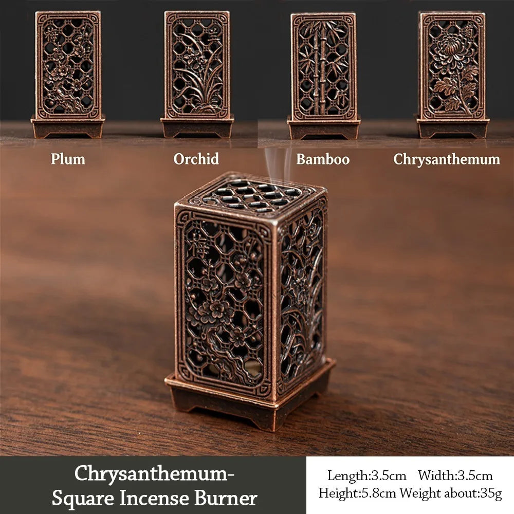Alloy Incense Burner Carved Hollow Sandalwood Plate Holder Incense Burner Richie's K