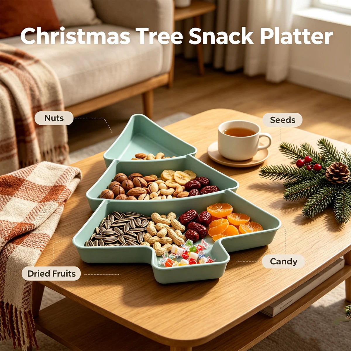 Christmas Tree Silicone Serving Tray – Holiday Snack Platter Silicone Serving Tray Richie's Default Title
