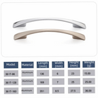 2PCS Curved Aluminum Cabinet Handles – Drawer Pulls 96–160mm Cabinet Drawer Pulls Richie's