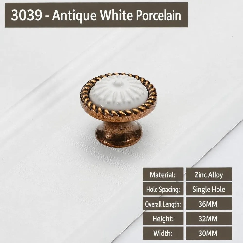 Zinc Alloy Ceramic Cabinet Pulls Antique Gold Drawer Handles Cabinet Pulls Richie's 3039
