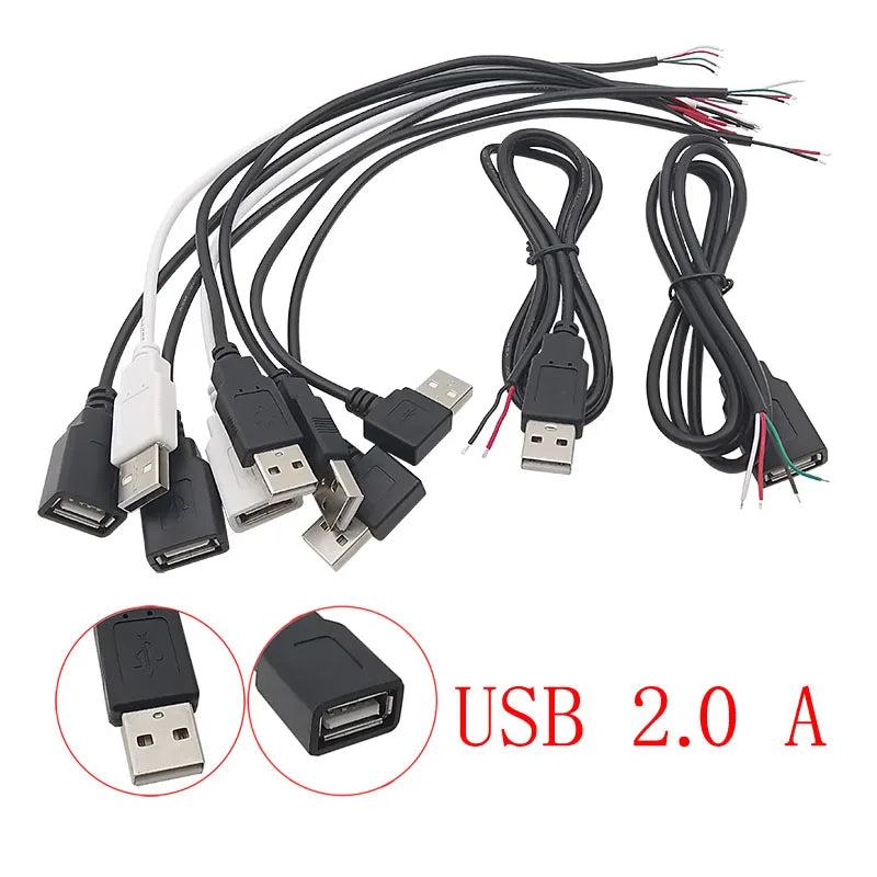 USB Connector Cable Micro USB Type C USB 2.0 A Male Female DIY USB Connector Cable Richie's