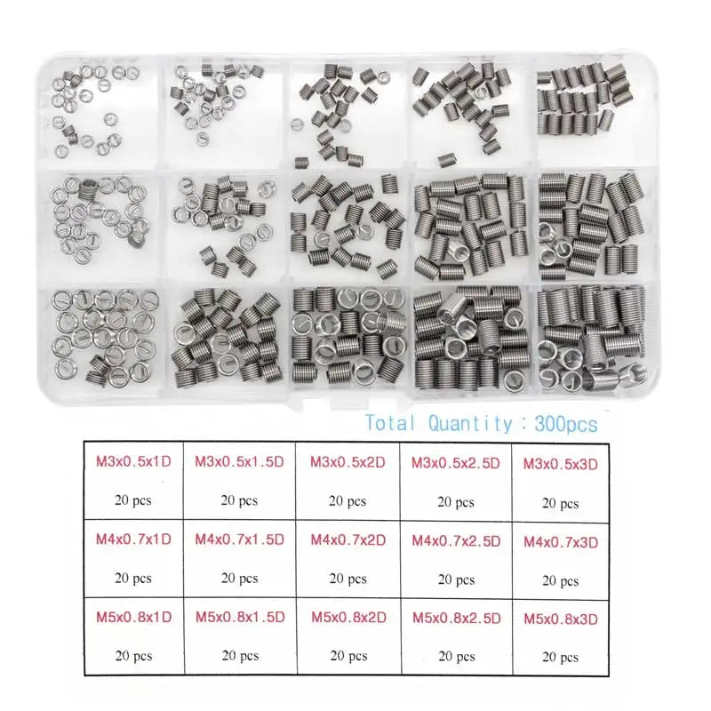 Stainless Steel Thread Repair Insert Set M3–M12 | 60–300 Pcs Thread Repair Insert Set Richie's 300pcs-box-15