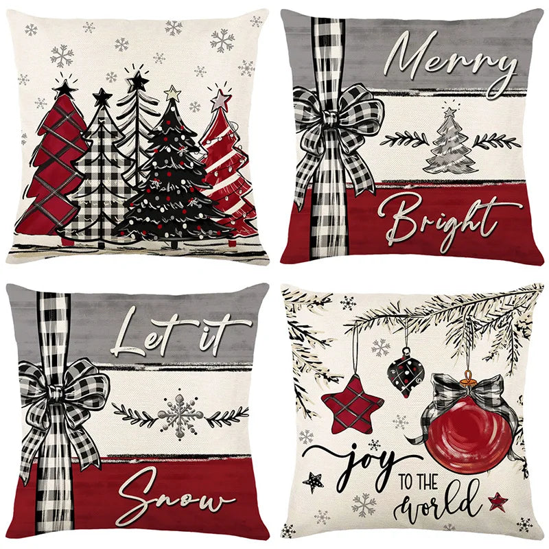 Reversible Christmas Pillow Covers – Santa & Reindeer Zip Christmas Pillow Cover Richie's E 4pcs