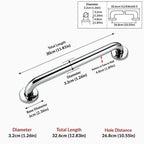 304 Stainless Steel Bathroom Grab Bar – 330 LBS Wall Mount Bathroom Grab Bar Richie's