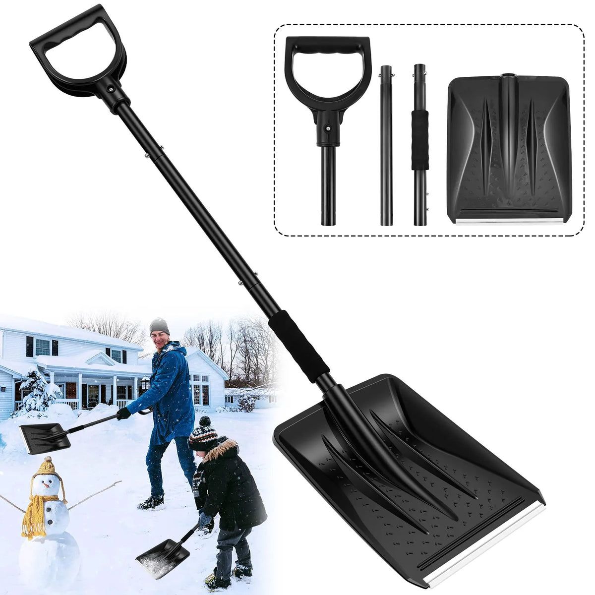Toorise 10-Inch Detachable Stainless Steel Snow Shovel Snow Shovel Richie's