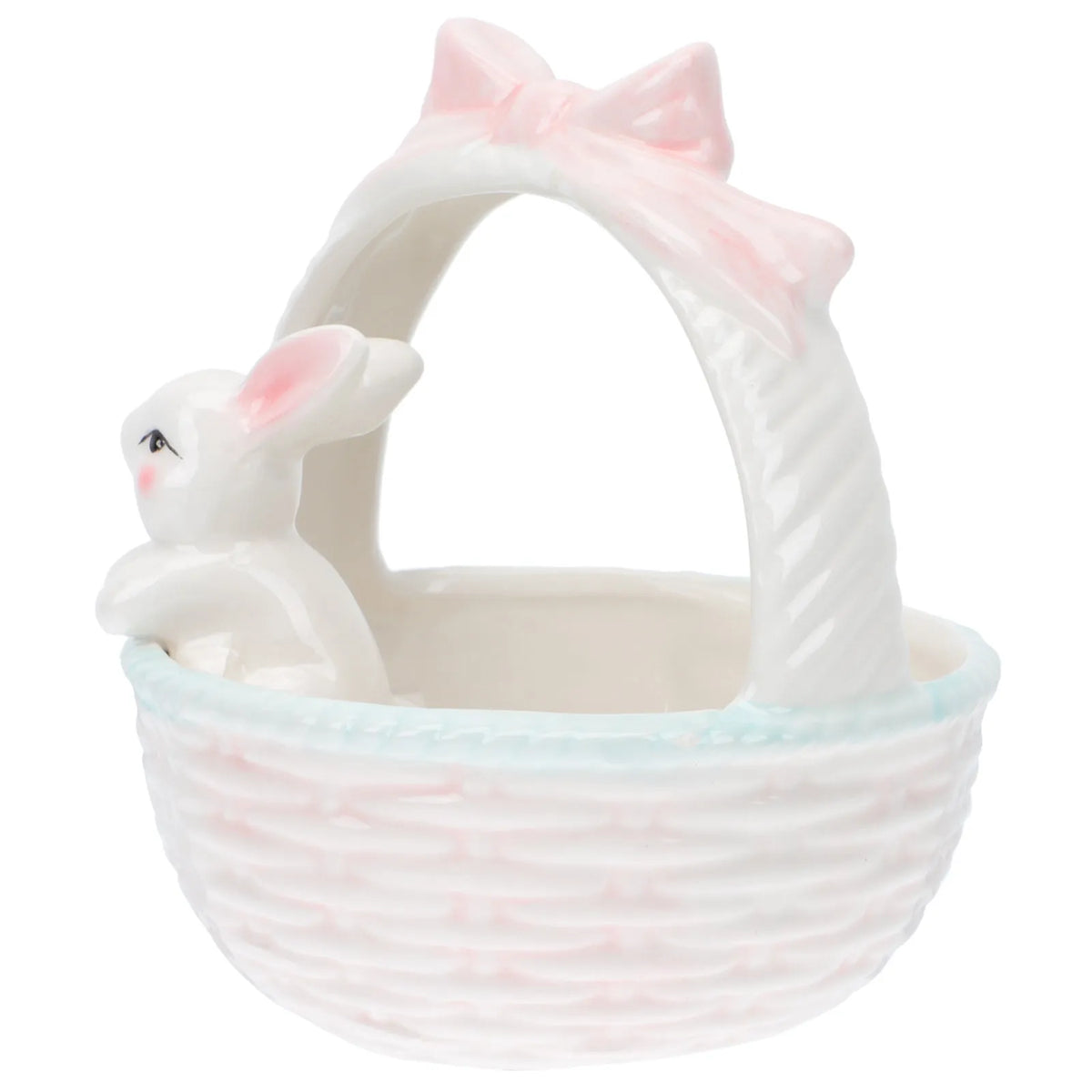 Ceramic Easter Bunny Basket Ornament | Home Garden Decor Ceramic Figurine Richie's