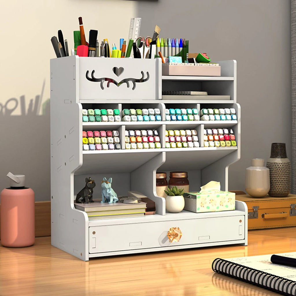 Desktop Pen Holder with Drawer | Multifunctional Desk Organizer Desk Pen Organizer Richie's Default Title