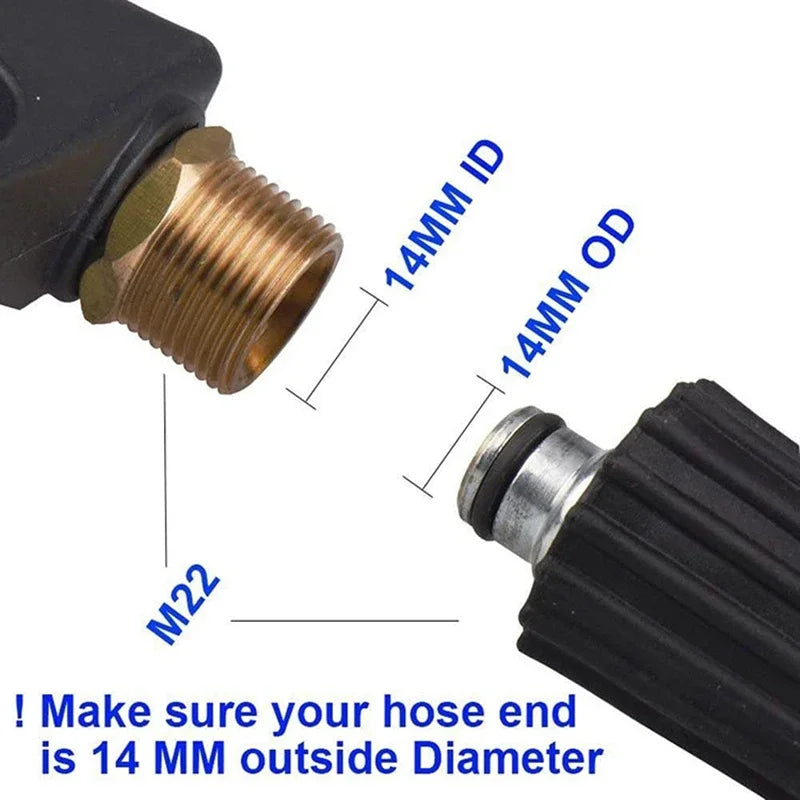 Pressure Washer Gun M22-14mm Aluminum Core + 5 Color Tips Pressure Washer Gun Richie's