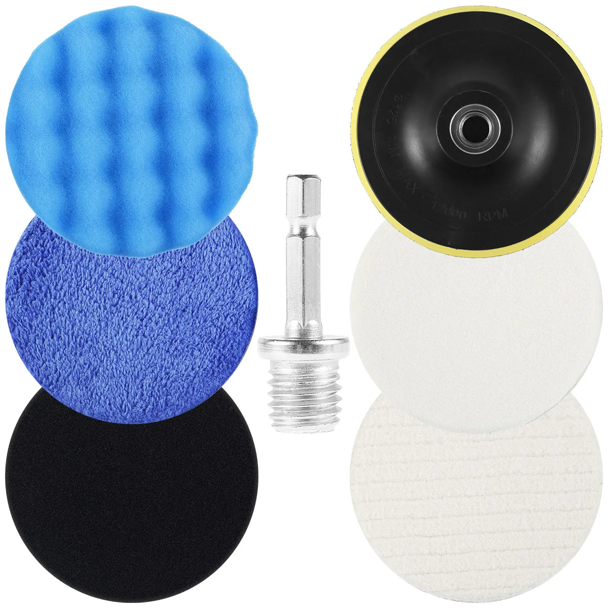 6-Inch Car Polishing Buffing Pad Kit – Sponge & Wool Pads Car Polishing Pad Kit Richie's 5inch 7pcs