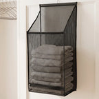 Wall Mounted Large Mesh Laundry Hamper Bag – Foldable Organizer Hanging Laundry Hamper Richie's Default Title