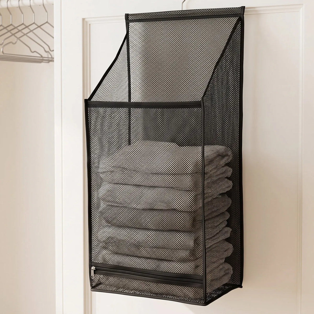 Wall Mounted Large Mesh Laundry Hamper Bag – Foldable Organizer Hanging Laundry Hamper Richie's Default Title