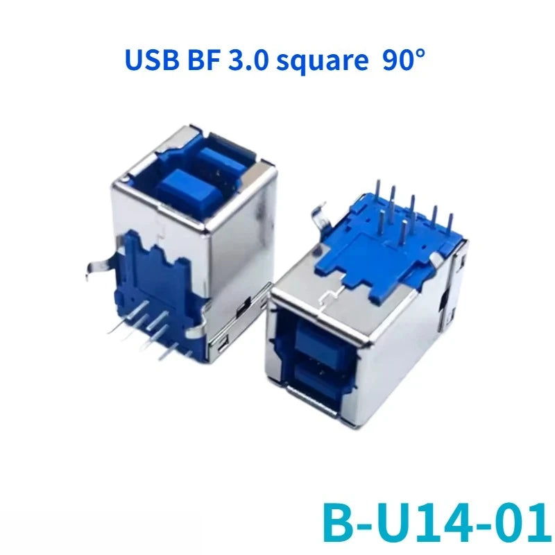 5-Pack USB 3.0 Female Sockets – 90° & 180° Type-A & Type-B USB Connector Socket Richie's B-U14-01 Square 90 5PCS
