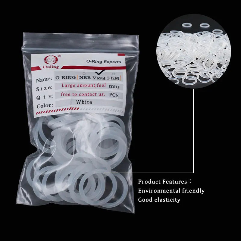 30PCS White VMQ Silicone O-Ring CS1.8mm Gasket Washers Silicone O-Ring Gasket Richie's