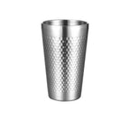 Double-Wall Stainless Steel Beer Mugs – Hammered Texture Beer Mug Richie's silver 450ml