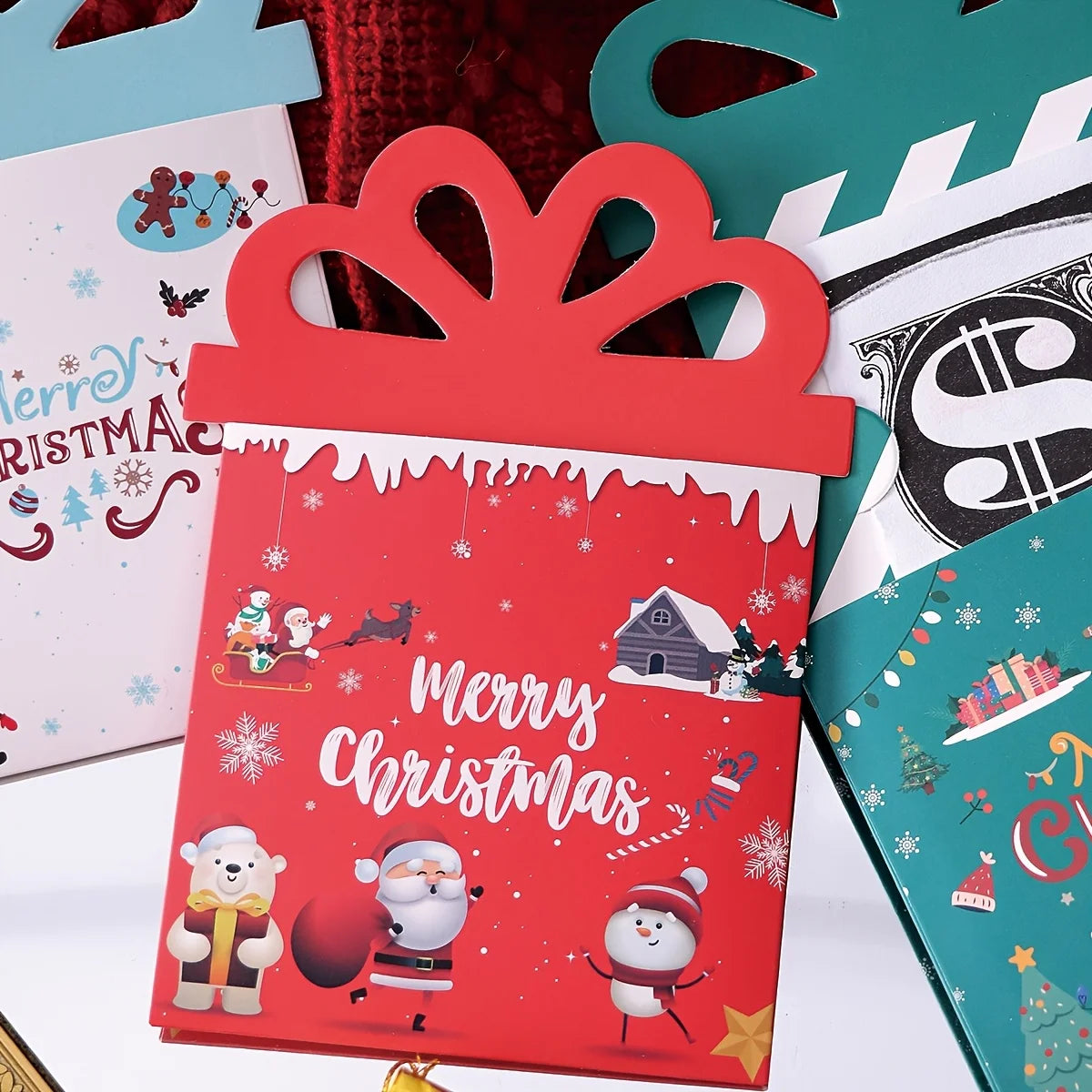 3pcs Merry Christmas Cash Card Holders – Festive Gift & Desk Decor Christmas Card Holders Richie's