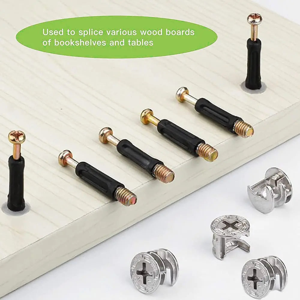 50 Sets Furniture Cam Lock Fittings with Dowels & Nuts – DIY Furniture Cam Lock Fittings Richie's