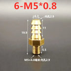 Brass Barb Hose Fittings Male Metric M5 M6 M8 Thread Connector Brass Pipe Fitting Richie's 6mm to M5x0.8