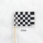 24Pcs Checkered Flag Cupcake Toppers & Cake Picks – Party Cake Toppers & Picks Richie's 96pcs other