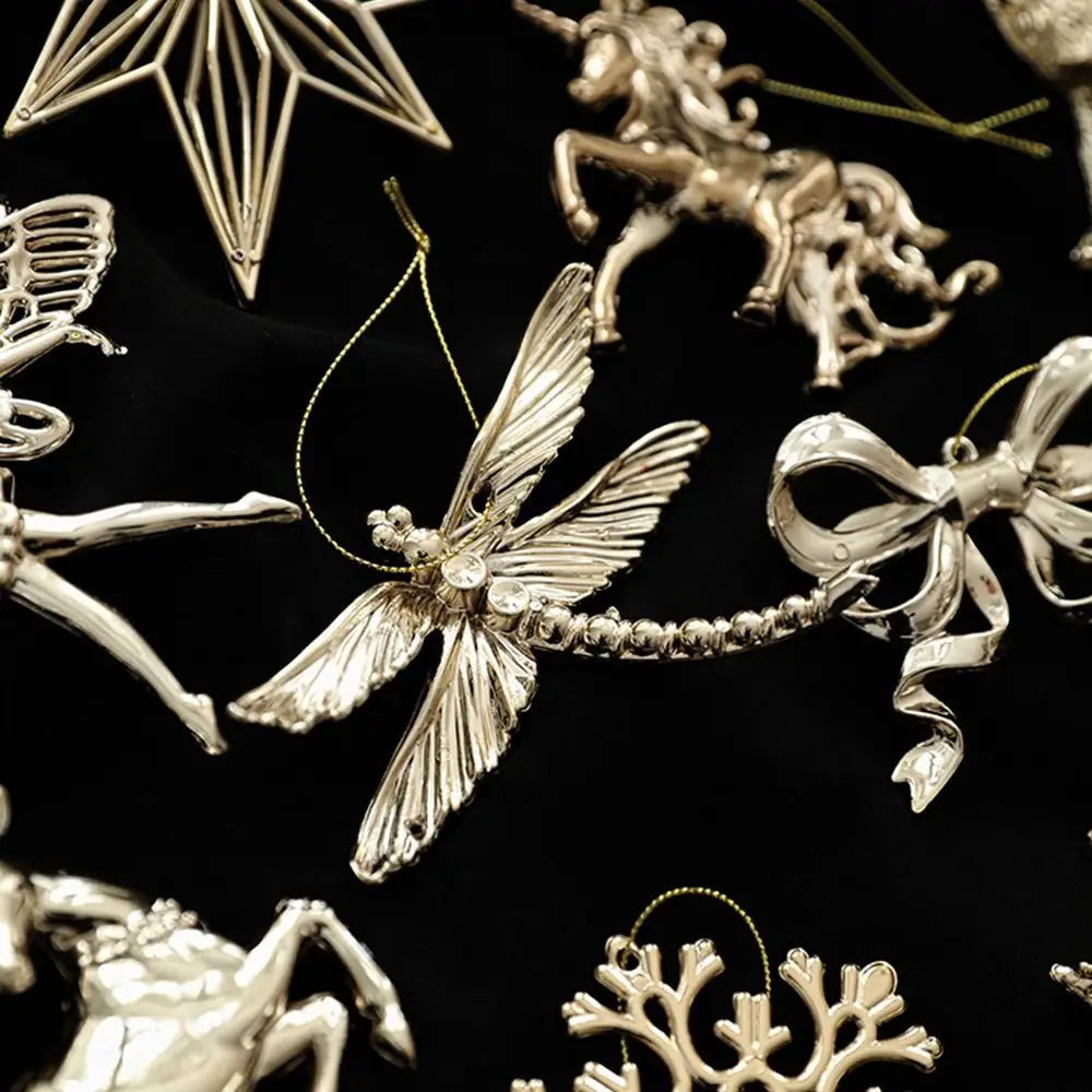 Gold Angel & Snowflake Christmas Tree Hanging Ornaments Christmas Ornaments Richie's