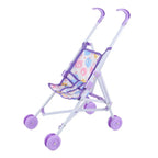 Pink Foldable Doll Stroller Pretend Play Toy – Girls Gift Doll Stroller Toy Richie's purple