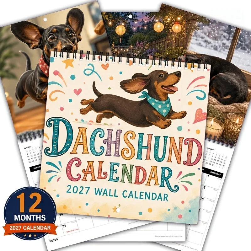 2027 Sausage Dog Square Wall Calendar – 12 Month Planner Wall Calendar Richie's