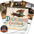 2027 Sausage Dog Square Wall Calendar – 12 Month Planner Wall Calendar Richie's