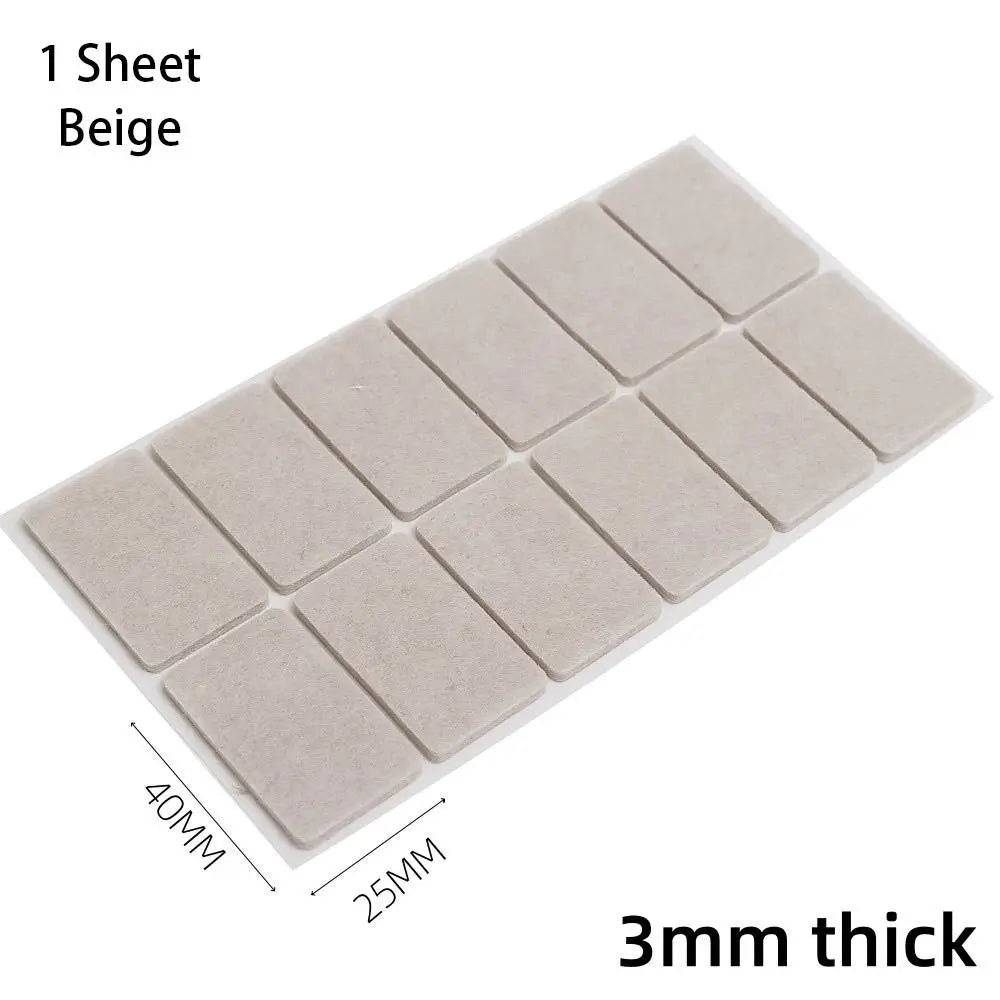 12-Pack Rectangle Felt Chair & Table Leg Pads – Floor Protectors Furniture Leg Pads Richie's 1 Sheet Beige