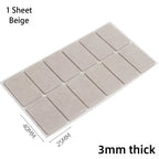 12-Pack Rectangle Felt Chair & Table Leg Pads – Floor Protectors Furniture Leg Pads Richie's 1 Sheet Beige
