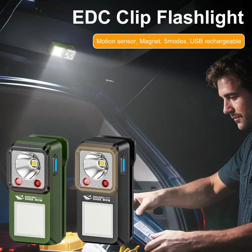 EDC Clip-On Cap Light Type-C Rechargeable Magnetic Flashlight Clip-On Flashlight Richie's Black