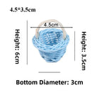 Handmade Round Wicker Basket – Hand-Woven Rattan Storage Hamper Wicker Storage Basket Richie's Light Blue