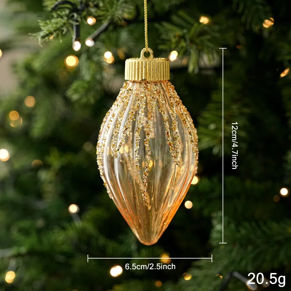 Sequin Christmas Bauble Shatterproof Hollow Plastic Xmas Ornament Christmas Ornament Richie's D