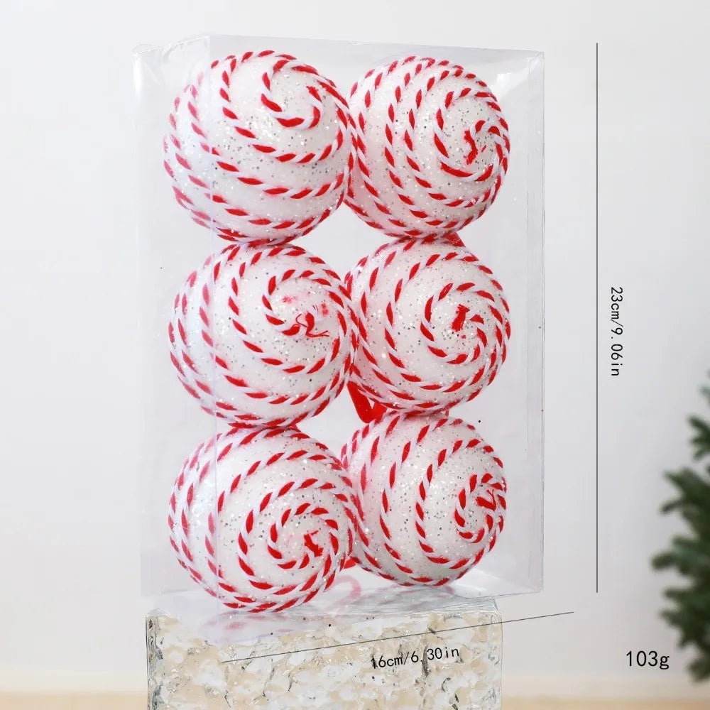 8CM Glitter Christmas Ball Ornaments Set of 6 – Foam Candy Spheres Christmas Ball Ornaments Richie's 1.5cm 02