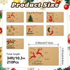 210pcs Christmas Gift Tag Stickers Self-Adhesive Name Labels Gift Tag Stickers Richie's