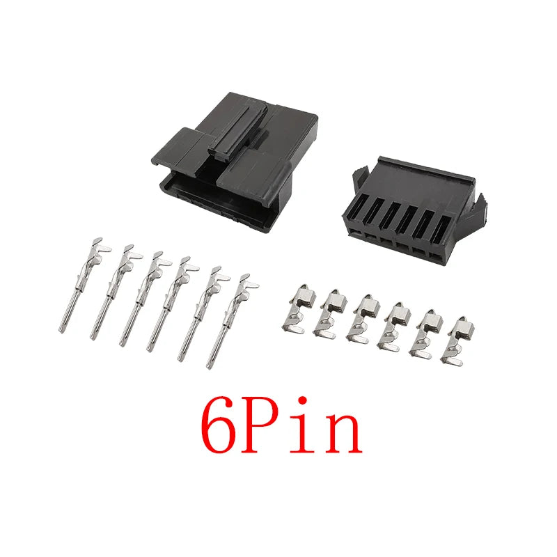 JST SM 2.54mm Connector 2–8 Pin Male Female Crimp Housing Wire Connector Housing Richie's 6Pin 30Set