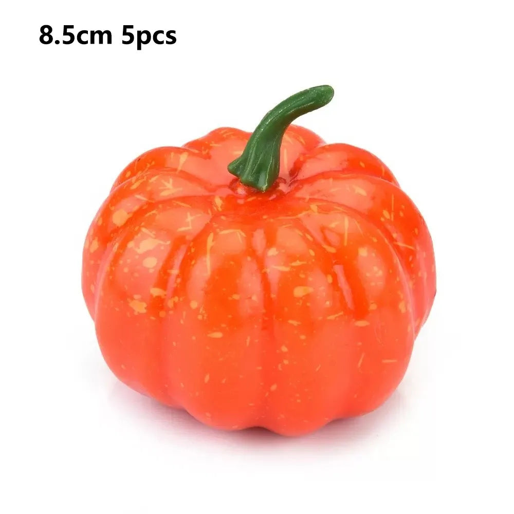 5-Pack Mini Foam Artificial Pumpkins – Halloween Fall Decor Halloween Decor Richie's Orange 8.5cm 5pcs as show