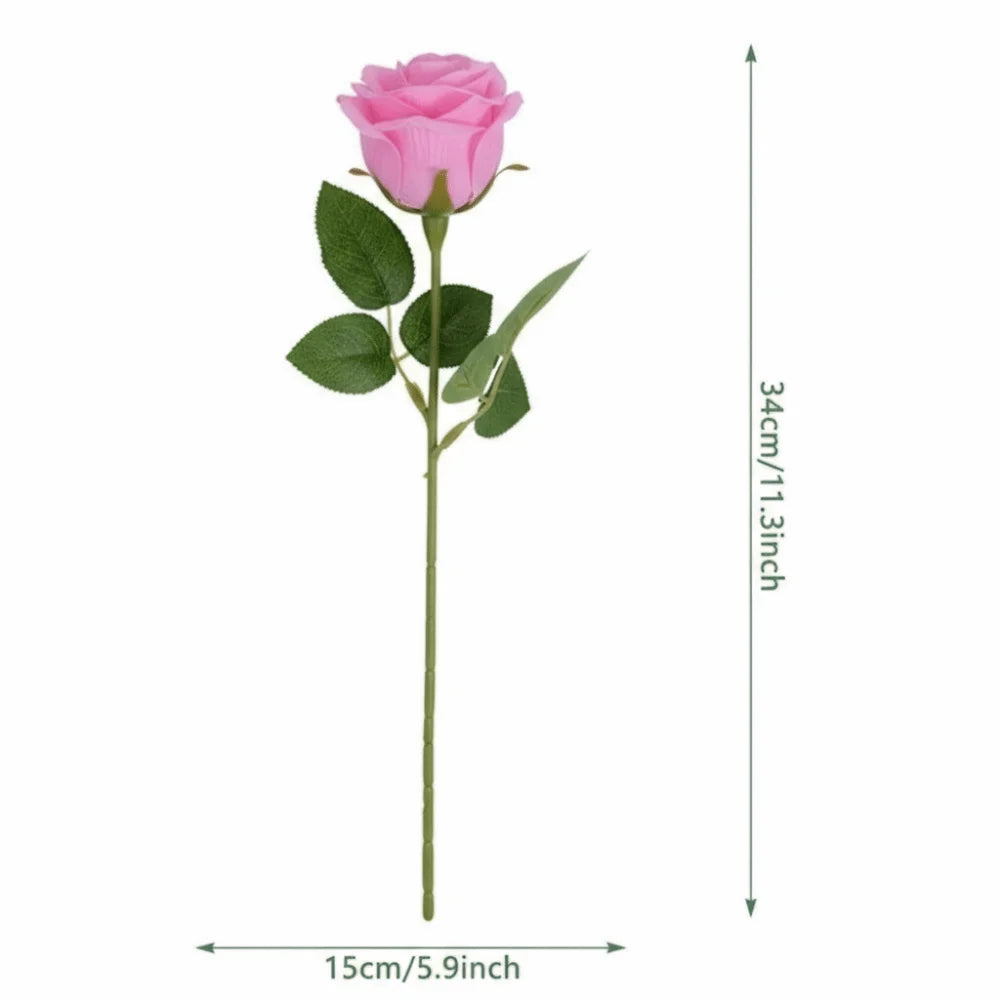 Silk Rose Artificial Bouquet – Faux Flowers for Wedding & Home Decor Artificial Flower Bouquet Richie's Dark Pink